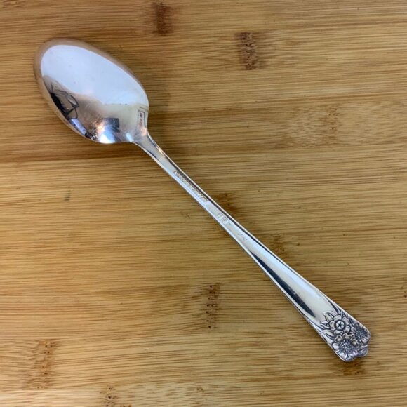 Rogers & Son IS April Silverplate Serving Spoon Vintage Flatware Replacement 50s - Picture 2 of 4